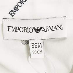 Pre Owned Emporio Armani Kids White Logo Print Cotton Shirt 36M