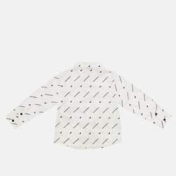 Pre Owned Emporio Armani Kids White Logo Print Cotton Shirt 36M