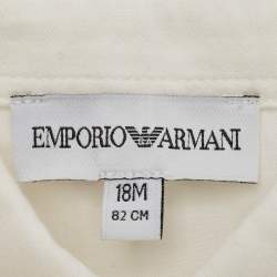 مملوكة مسبقًا Emporio Armani Kids White Pattern Cotton Shirt 18M