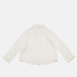 مملوكة مسبقًا Emporio Armani Kids White Pattern Cotton Shirt 18M