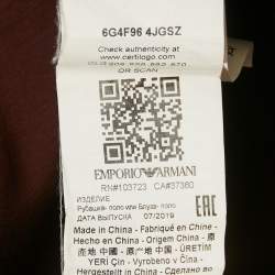 Pre Owned Emporio Armani Kids Burgundy Jersey Polo T-Shirt 16Yrs