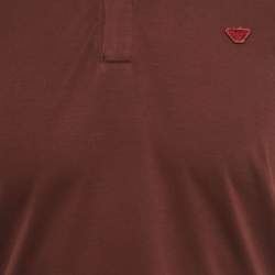 Pre Owned Emporio Armani Kids Burgundy Jersey Polo T-Shirt 16Yrs
