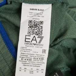 Pre Owned Emporio Armani Kids Green EA7 Print Cotton Joggers 7 Yrs