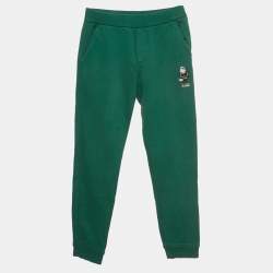 Pre Owned Emporio Armani Kids Green Cotton Jogger Pants 10Yrs