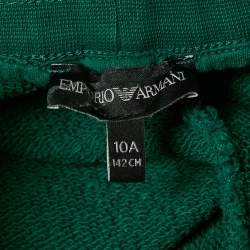 Pre Owned Emporio Armani Kids Green Cotton Jogger Pants 10Yrs