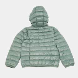 Pre Owned Emporio Armani Kids Sage Green Synthetic Printed Puffer Down Jacket 8 Yrs