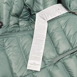 Pre Owned Emporio Armani Kids Sage Green Synthetic Printed Puffer Down Jacket 8 Yrs