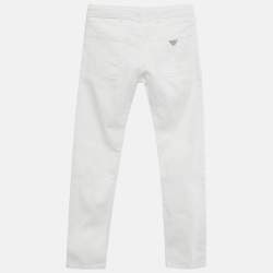 Pre Owned Emporio Armani White Denim Pants 10 Years