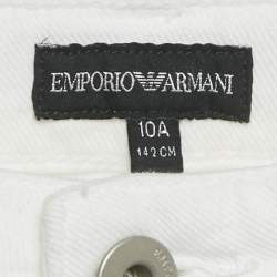 Pre Owned Emporio Armani White Denim Pants 10 Years