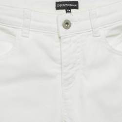 Pre Owned Emporio Armani White Denim Pants 10 Years