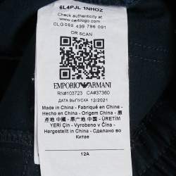 Pre Owned بنطلون كريب مزيج أزرق كحلي إمبريو أرماني مقاس 12 سنة