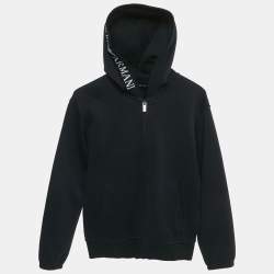 Pre Owned سترة إمبريو أرماني أطفال زرقاء ناي قطنية بسحاب مقاس 10 سنوات