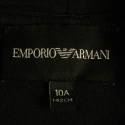 Pre Owned Emporio Armani Kids Nay Blue Cotton Zip-Up Jacket 10Yrs
