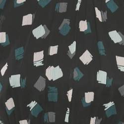 Pre Owned Emporio Armani Black Printed Chiffon Dress 12 Yrs