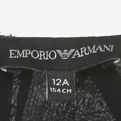 Pre Owned Emporio Armani Black Printed Chiffon Dress 12 Yrs