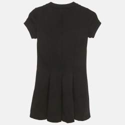 Pre Owned Emporio Armani Kids Black Jersey Pleated Short Dress 8Yrs