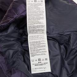 Pre Owned Emporio Armani Kids Purple Synthetic Concealed Hood Puffer Jacket 10Yrs