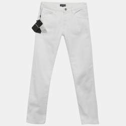 مملوكة مسبقًا Emporio Armani Kids White Denim Slim Fit Jeans 10Yrs Waist 23"