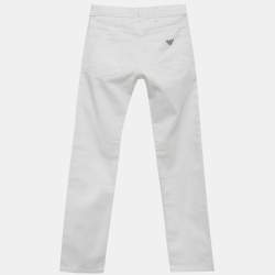 مملوكة مسبقًا Emporio Armani Kids White Denim Slim Fit Jeans 10Yrs Waist 23"