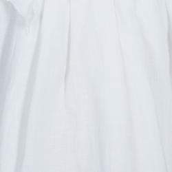 Pre Owned Scervino Street Girls White Rosette Detail Linen Dress 6 Yrs 