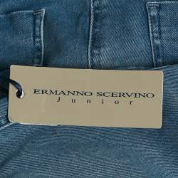 Ermanno Scervino Junior Blue Denim Embroidery Patch Detail Jeans 10 Yrs Waist 24"