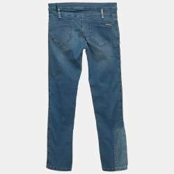 Ermanno Scervino Junior Blue Denim Embroidery Patch Detail Jeans 10 Yrs Waist 24"