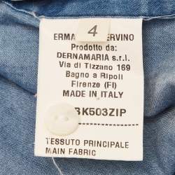 Ermanno Scervino Junior Navy Blue Lace Trim Camicia Blouse 4 Yrs 