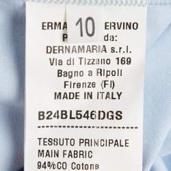 Ermanno Scervino Blue Sequin Crepe and Cotton Knit Sleeveless Top 10 Yrs