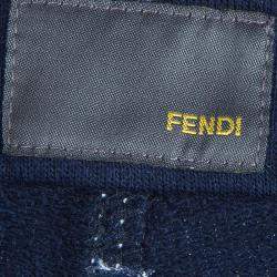 Fendi Kids Navy Blue Zucchino Detail Shorts 8 Yrs 