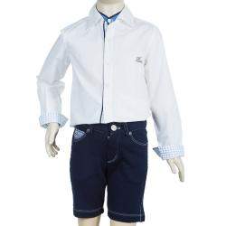 Fendi Kids Navy Blue Zucchino Detail Shorts 4 Yrs 