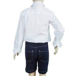 Fendi Kids Navy Blue Zucchino Detail Shorts 4 Yrs 