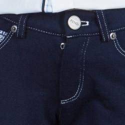 Fendi Kids Navy Blue Zucchino Detail Shorts 4 Yrs 