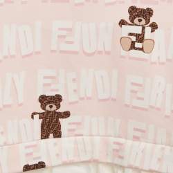 Pre Owned Fendi Kids Pink Teddy Print Cotton Dress 9M