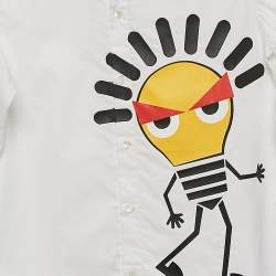 Fendi Kids White Bulb Print Cotton Shirt Size 12 Yrs