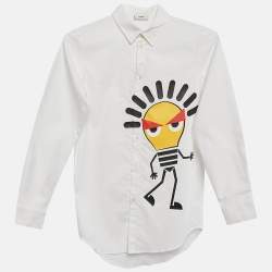 Fendi Kids White Bulb Print Cotton Shirt Size 12 Yrs