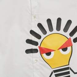 Fendi Kids White Bulb Print Cotton Shirt Size 12 Yrs