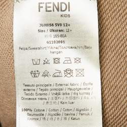مملوكة مسبقًا Fendi Kids Beige/Black Cotton Knit Baguette Bag Sweatshirt and Sweatpants Set 12+ Yrs