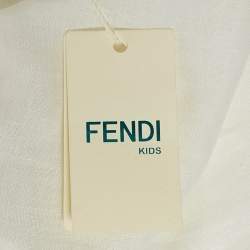 Fendi Kids White Linen Button Front Shirt 6 Yrs 