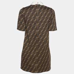 Fendi Tobacco Zucca Jersey FF Motif Short Sleeved Dress 6 Yrs
