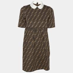 Fendi Tobacco Zucca Jersey FF Motif Short Sleeved Dress 6 Yrs