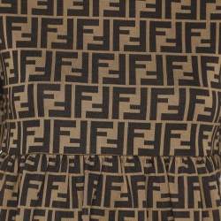 Fendi Tobacco Zucca Jersey FF Motif Short Sleeved Dress 6 Yrs