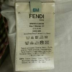 Fendi Brown Check Embroidered Dress 6M