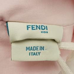 Fendi Kids Pink Teddy Pois Pop Print Cotton Dress Set 6M