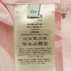 Fendi Kids Pink Teddy Pois Pop Print Cotton Dress Set 6M