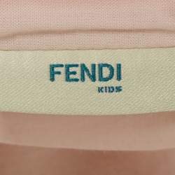 Pre Owned Fendi Kids Pink Cotton Knit Ruffled Dress 12M