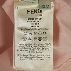 Pre Owned Fendi Kids Pink Cotton Knit Ruffled Dress 12M