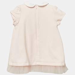 Pre Owned Fendi Kids Pink Cotton Knit Ruffled Dress 12M
