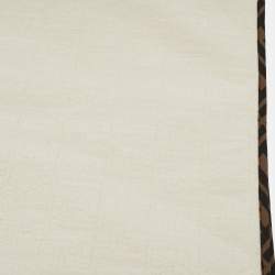 Pre Owned Fendi Kids Beige FF Embossed Cotton Baby Blanket