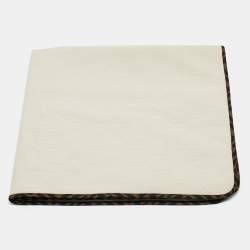 Pre Owned Fendi Kids Beige FF Embossed Cotton Baby Blanket