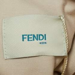 Pre Owned Fendi Beige FF Embossed Cotton Babygrow Set 3M